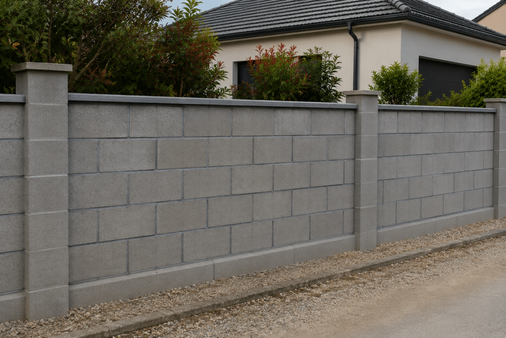 mur de clôture en parpaing à Saint-Quentin